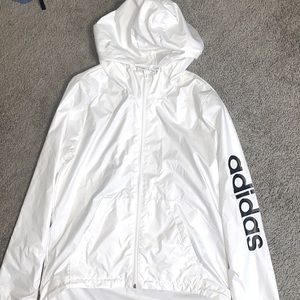White Adidas Wind Breaker jacket